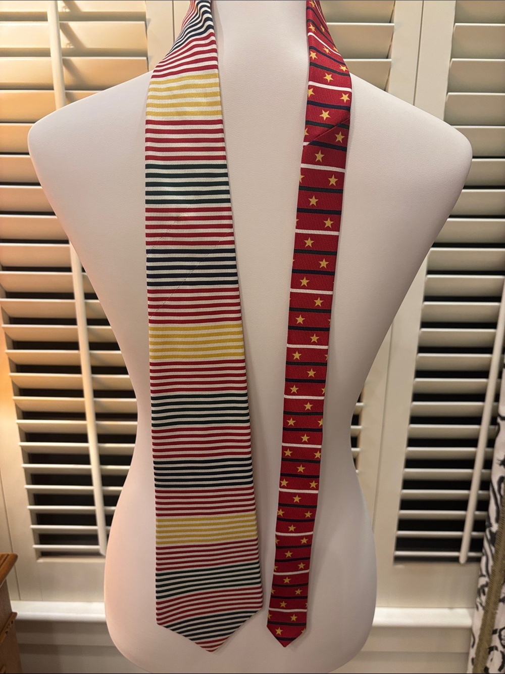Tommy Hilfiger Red Multi-Stripe & Star Pattern Neckties